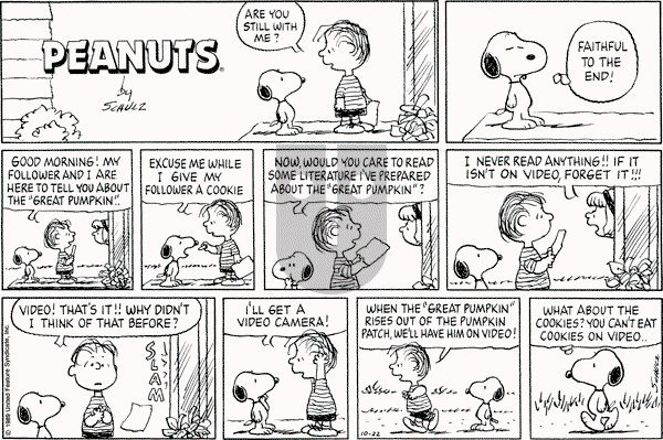 Peanuts - Sunday October 22, 1989 Comic Strip