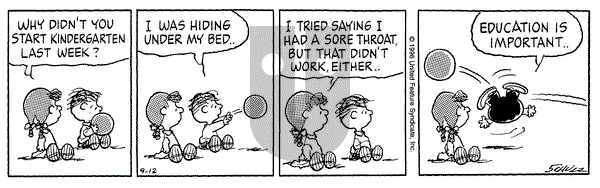 Peanuts on Thursday September 12, 1996 Comic Strip