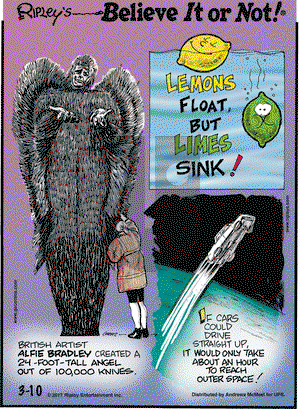 Ripley's Believe It or Not on Friday March 10, 2017 Comic Strip