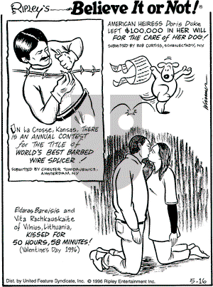 Ripley's Believe It or Not on Thursday May 16, 1996 Comic Strip