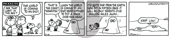 Peanuts on Monday December 31, 1973 Comic Strip