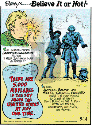 Ripley's Believe It or Not on Wednesday May 14, 2014 Comic Strip