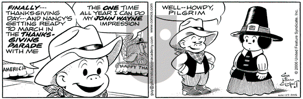 Nancy on Thursday November 23, 2006 Comic Strip