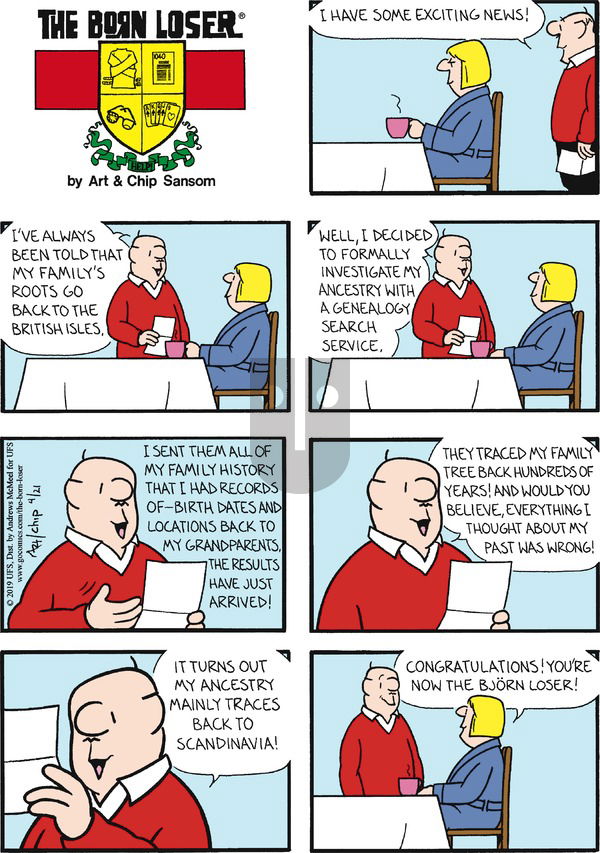 The Born Loser on Sunday April 21, 2019 Comic Strip
