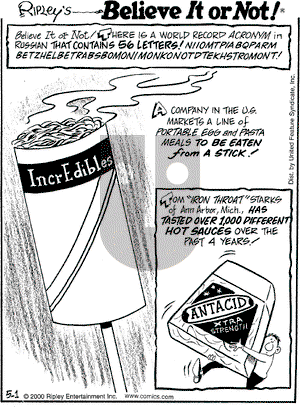 Ripley's Believe It or Not - Monday May 1, 2000 Comic Strip