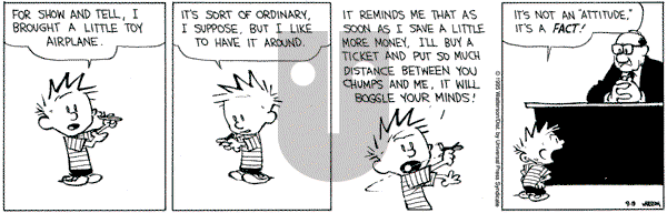 Calvin and Hobbes - Tuesday September 19, 1995 Comic Strip