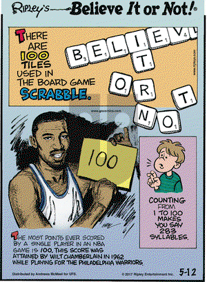 Ripley's Believe It or Not on Friday May 12, 2017 Comic Strip