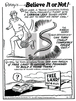 Ripley's Believe It or Not on Tuesday August 26, 1997 Comic Strip