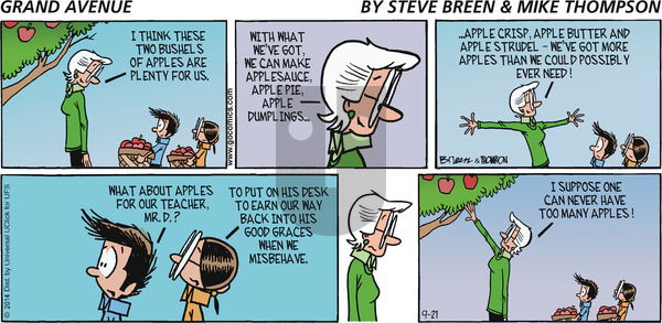 Grand Avenue on Sunday September 21, 2014 Comic Strip