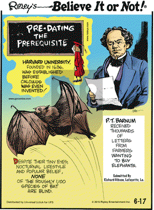 Ripley's Believe It or Not on Wednesday June 17, 2015 Comic Strip
