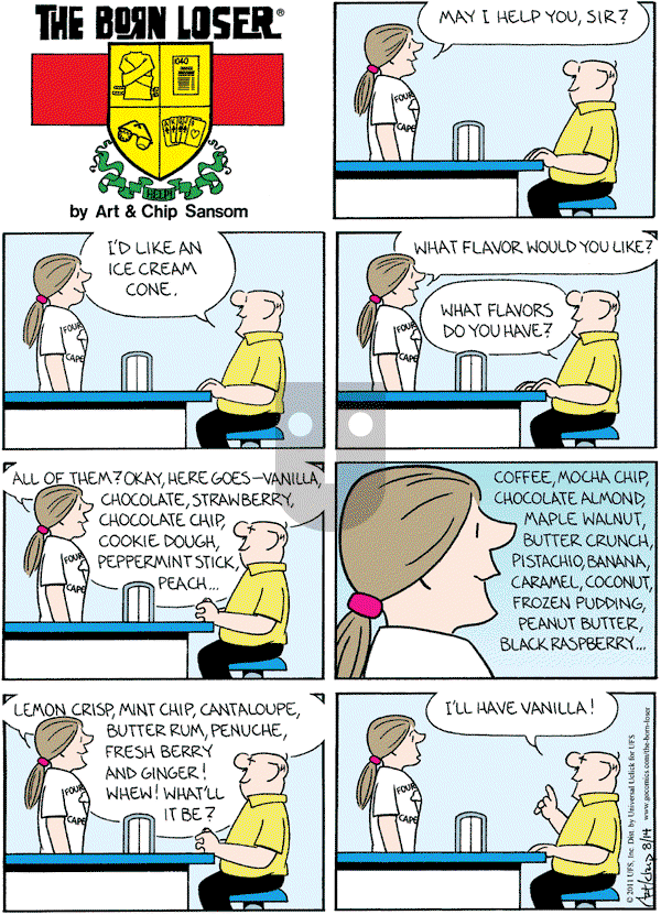 The Born Loser on Sunday August 14, 2011 Comic Strip