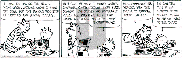 Calvin and Hobbes on Tuesday March 1, 1994 Comic Strip