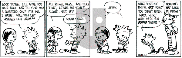 Calvin and Hobbes - Thursday September 3, 2020 Comic Strip