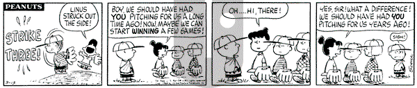 Peanuts on Friday March 13, 1964 Comic Strip