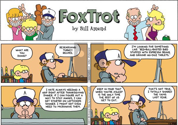 FoxTrot on Sunday November 20, 2011 Comic Strip