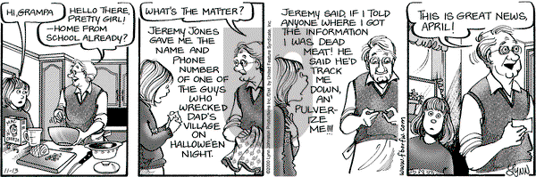 For Better or For Worse on Monday November 13, 2000 Comic Strip