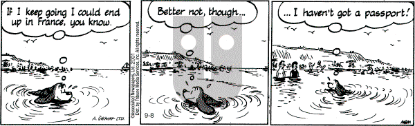 Fred Basset on Saturday September 8, 2001 Comic Strip