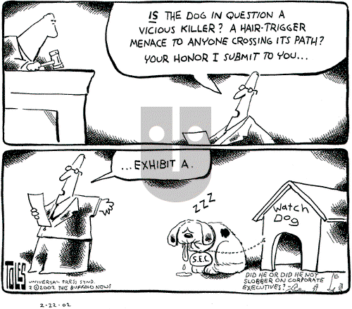Tom Toles on Friday February 22, 2002 Comic Strip