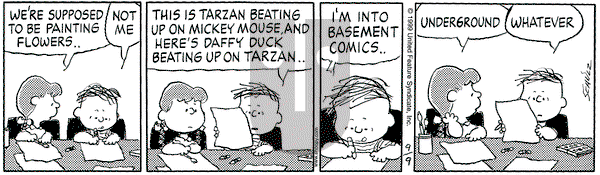 Peanuts on Thursday September 9, 1999 Comic Strip