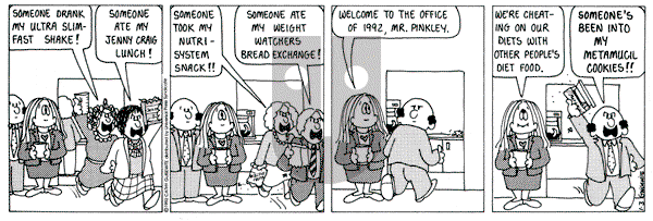 Cathy Classics on Friday January 3, 1992 Comic Strip
