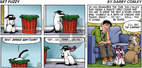 Get Fuzzy on Sunday August 26, 2001 Comic Strip