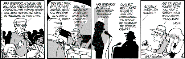 Doonesbury on Saturday April 1, 1989 Comic Strip