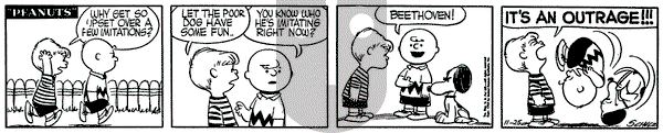 Peanuts on Friday November 25, 1955 Comic Strip