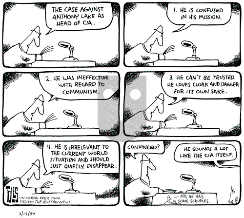 Tom Toles on Monday March 17, 1997 Comic Strip