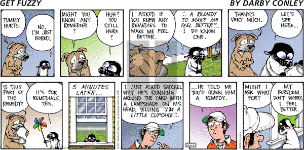 Get Fuzzy on Sunday August 14, 2011 Comic Strip