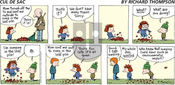 Cul de Sac on Sunday November 18, 2018 Comic Strip