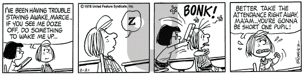 Peanuts on Tuesday February 21, 1978 Comic Strip