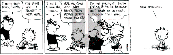 Calvin and Hobbes - Monday September 11, 1989 Comic Strip
