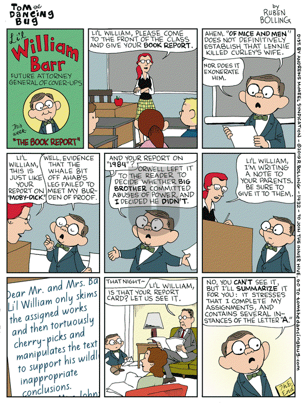 Tom the Dancing Bug on Friday April 5, 2019 Comic Strip
