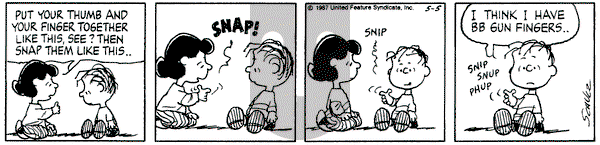 Peanuts on Tuesday May 5, 1987 Comic Strip