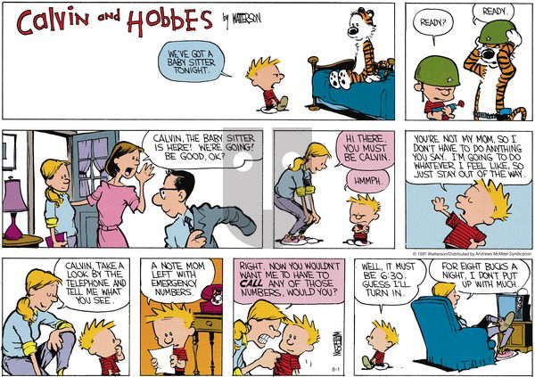 Calvin and Hobbes - Sunday August 1, 2021 Comic Strip