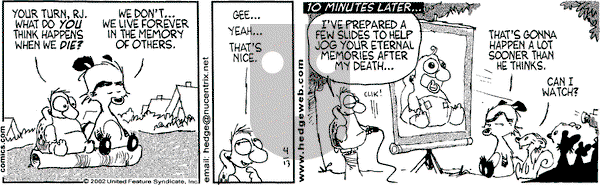 Over the Hedge on Saturday April 13, 2002 Comic Strip