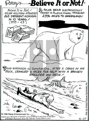 Ripley's Believe It or Not on Friday May 17, 1996 Comic Strip