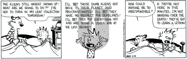 Calvin and Hobbes on Wednesday October 18, 1995 Comic Strip
