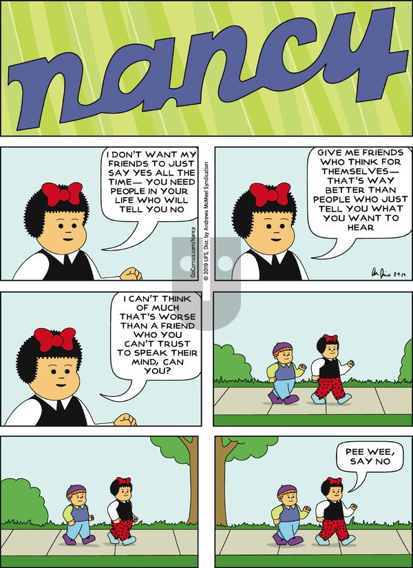 Nancy on Sunday August 4, 2019 Comic Strip