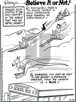 Ripley's Believe It or Not on Thursday December 5, 1996 Comic Strip