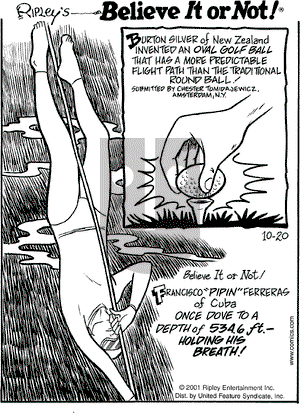 Ripley's Believe It or Not - Saturday October 20, 2001 Comic Strip