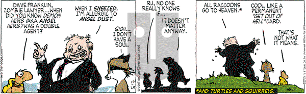 Over the Hedge on Saturday October 20, 2012 Comic Strip