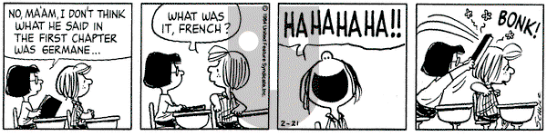 Peanuts on Tuesday February 21, 1984 Comic Strip