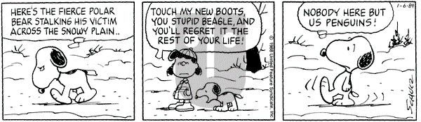 Peanuts on Friday January 6, 1989 Comic Strip