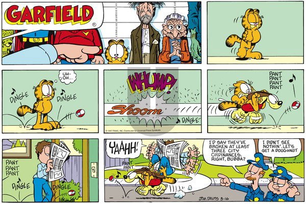 Garfield on Sunday March 16, 1997 Comic Strip