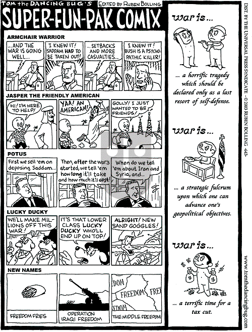 Tom the Dancing Bug on Saturday April 5, 2003 Comic Strip