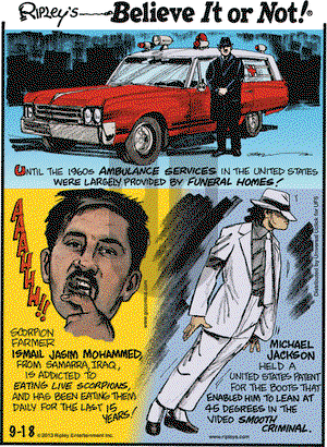 Ripley's Believe It or Not on Wednesday September 18, 2013 Comic Strip