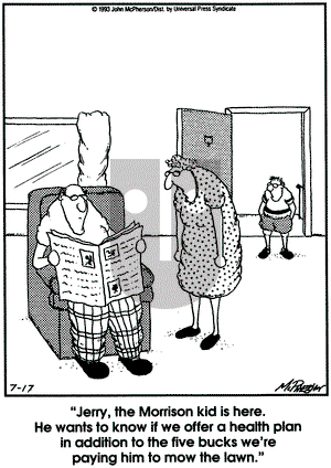 Close to Home on Saturday July 17, 1993 Comic Strip