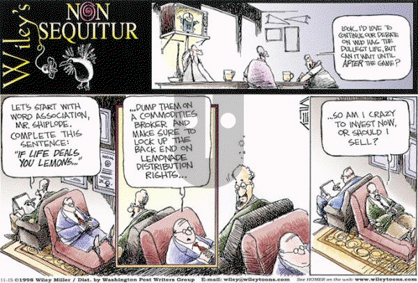 Non Sequitur on Friday November 27, 1998 Comic Strip