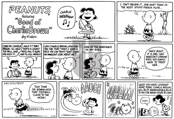 Peanuts on Sunday September 29, 1968 Comic Strip